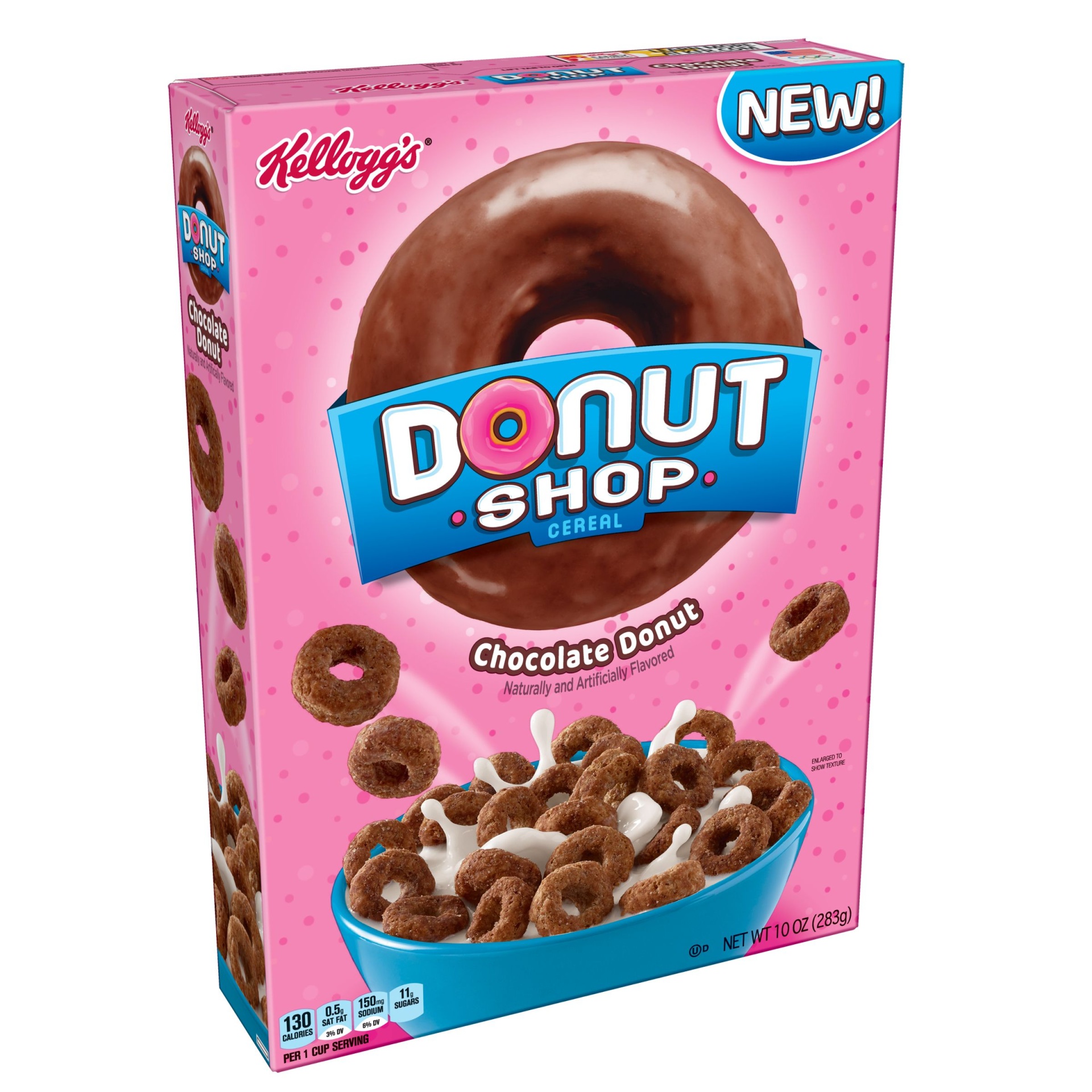 slide 1 of 1, Kellogg's Donut Shop Chocolate Cereal, 10 oz