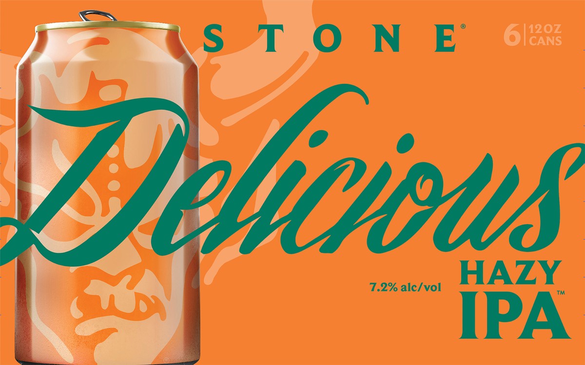 slide 5 of 7, Stone Delicious Hazy IPA Beer 6 - 12oz Cans, 6 ct