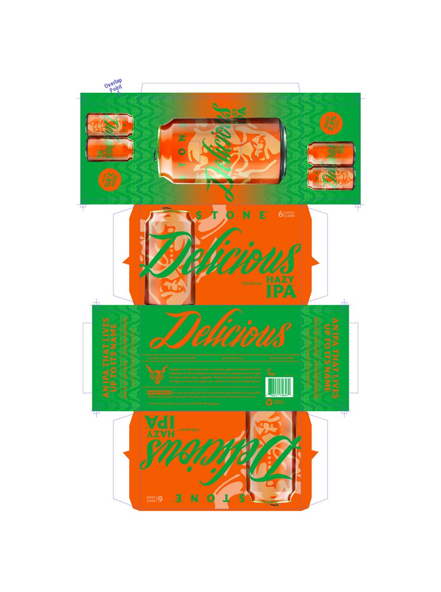 slide 6 of 7, Stone Delicious Hazy IPA Beer 6 - 12oz Cans, 6 ct