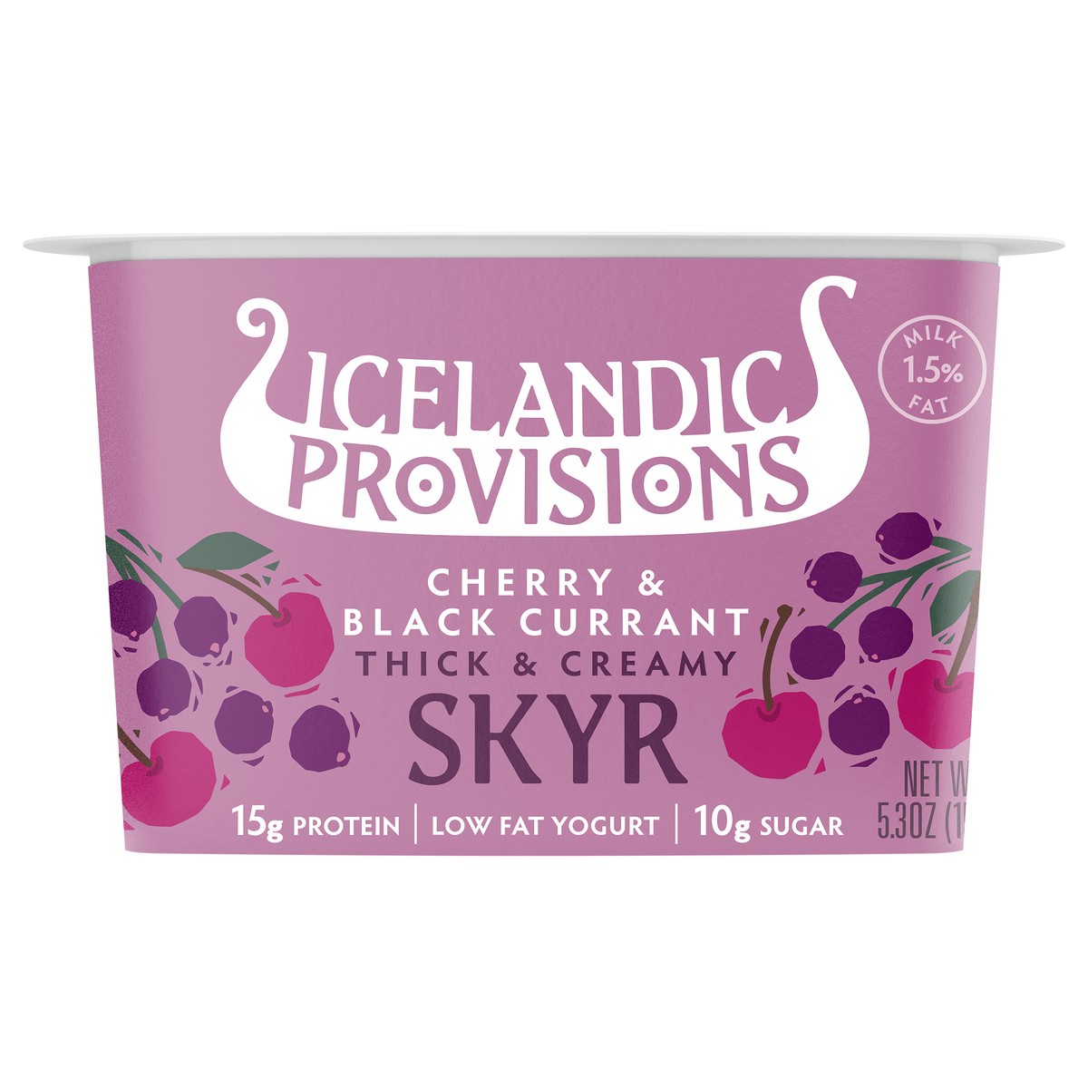 slide 7 of 8, Icelandic Provisions Cherry & Black Currant Thick & Creamy Low Fat Skyr 5.3 oz, 5.3 oz