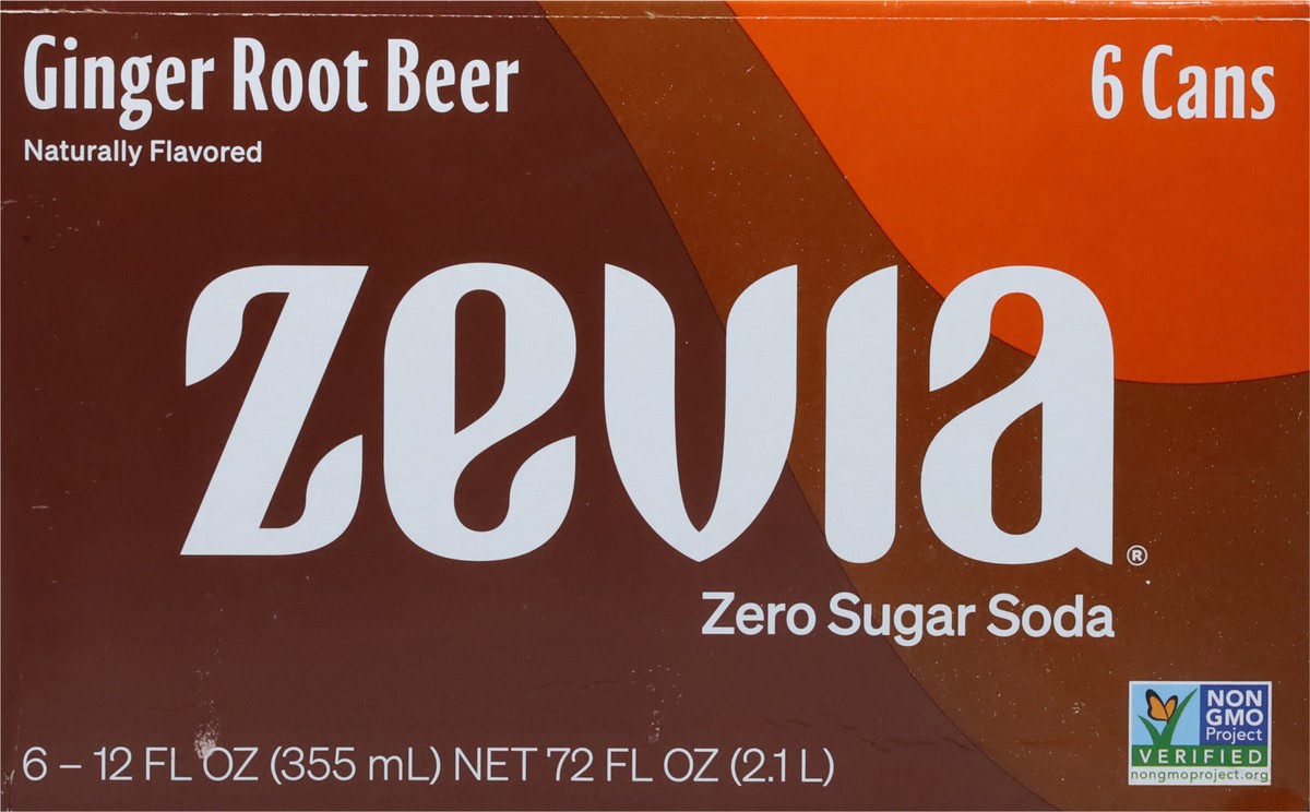 slide 4 of 9, Zevia Zero Sugar Ginger Root Beer Soda- 6 ct; 12 oz, 6 ct; 12 oz