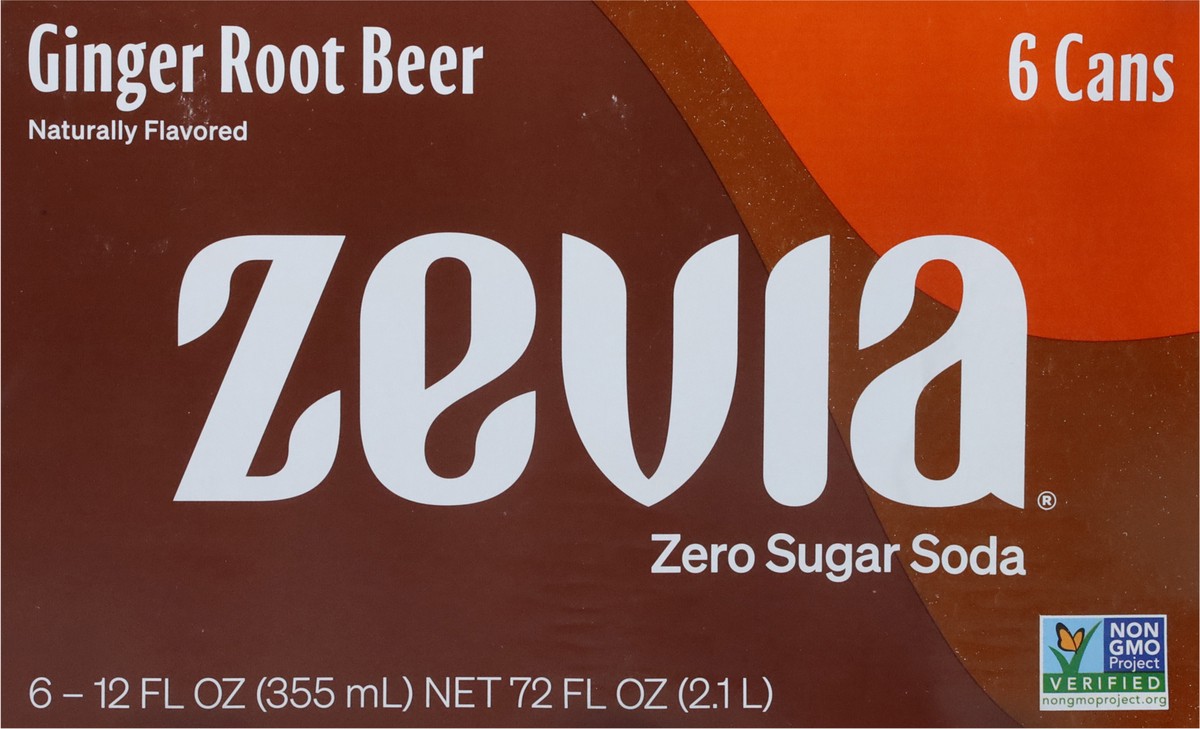 slide 9 of 9, Zevia Zero Sugar Ginger Root Beer Soda- 6 ct; 12 oz, 6 ct; 12 oz