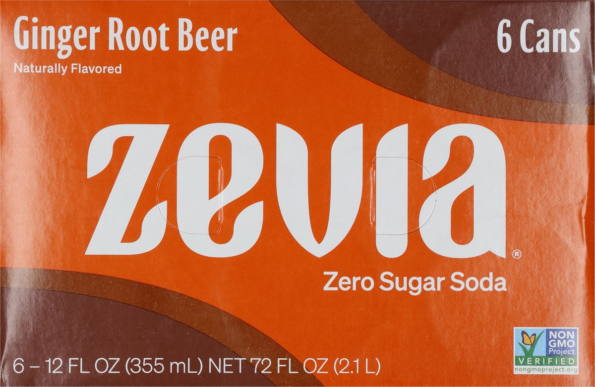 slide 7 of 9, Zevia Zero Sugar Ginger Root Beer Soda- 6 ct; 12 oz, 6 ct; 12 oz
