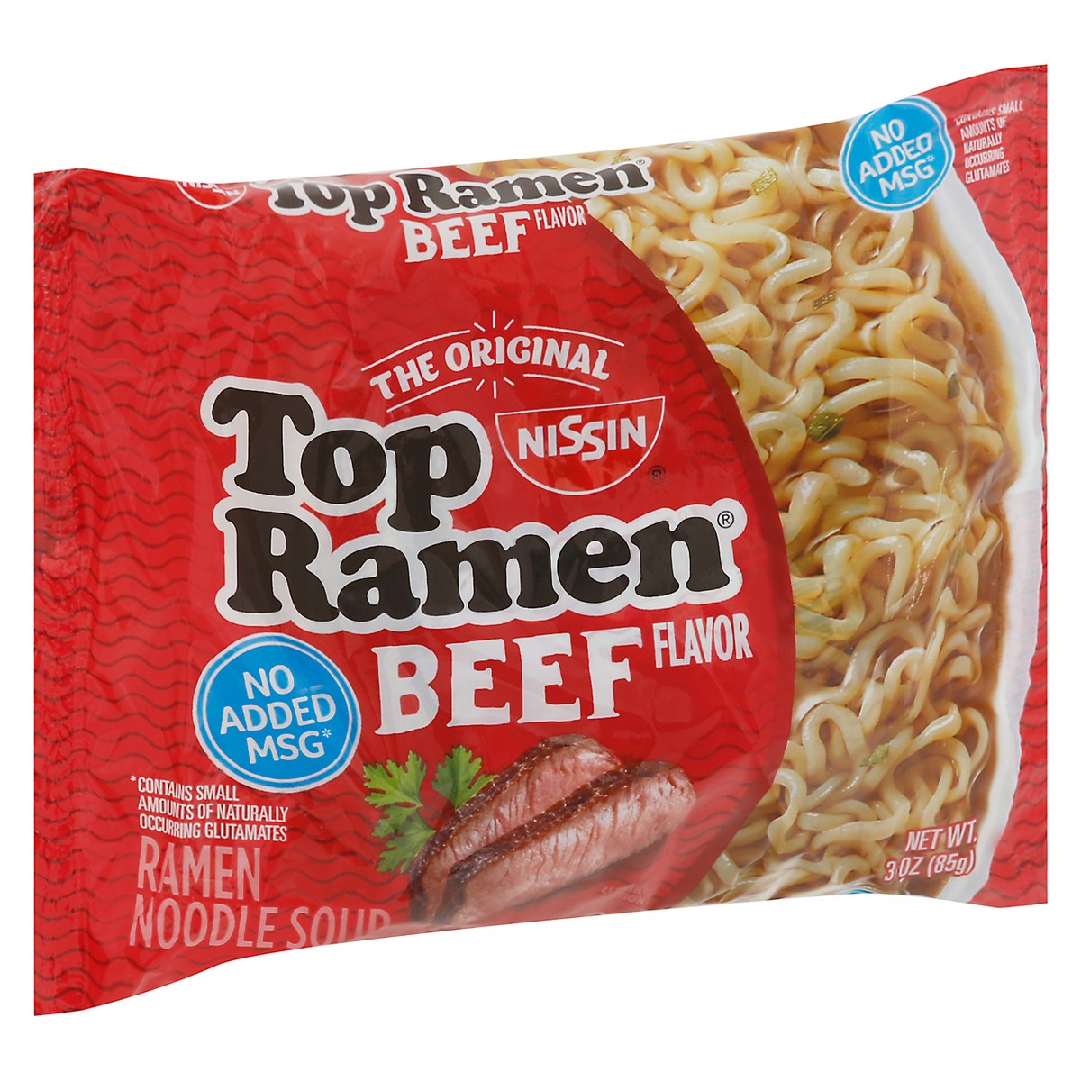 slide 6 of 9, Top Ramen Beef Flavor Ramen Noodles, 3 oz