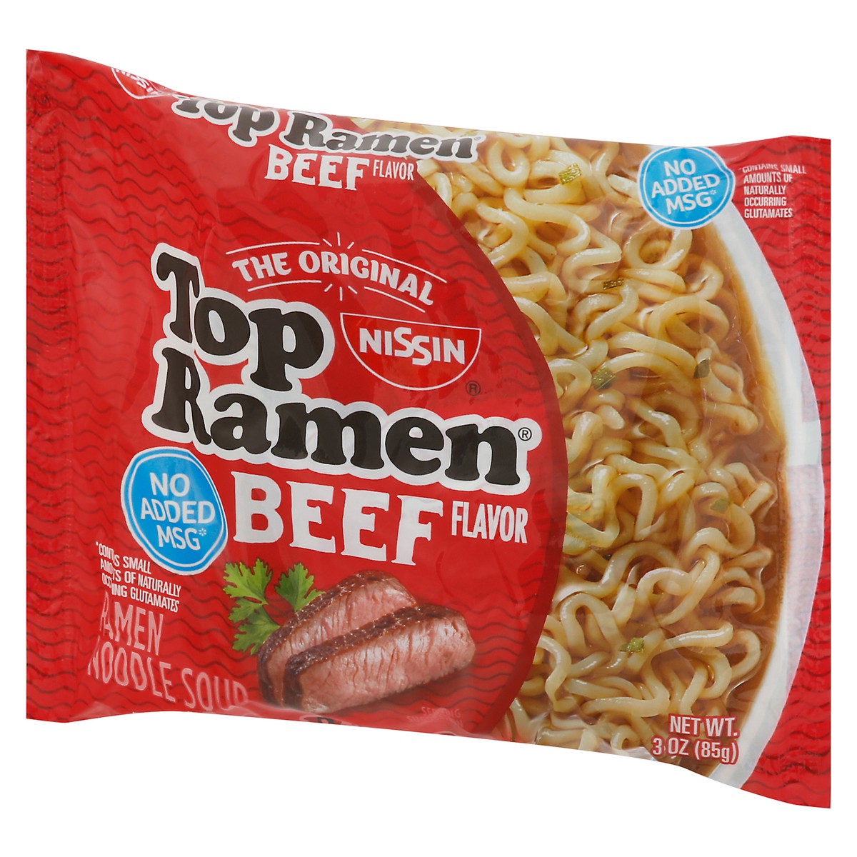 slide 3 of 9, Top Ramen Beef Flavor Ramen Noodles, 3 oz