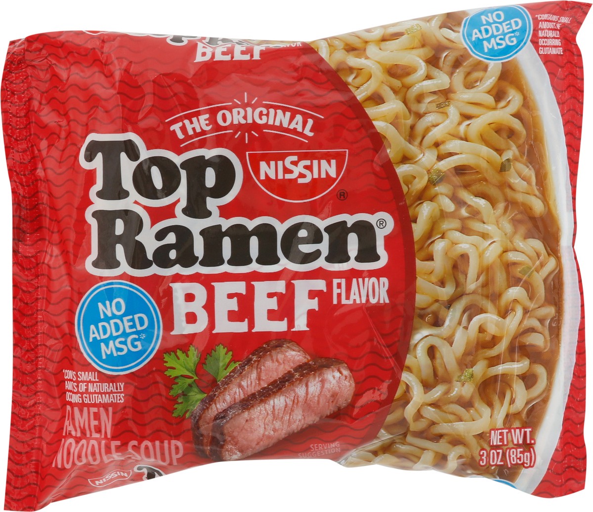 slide 8 of 9, Top Ramen Beef Flavor Ramen Noodles, 3 oz