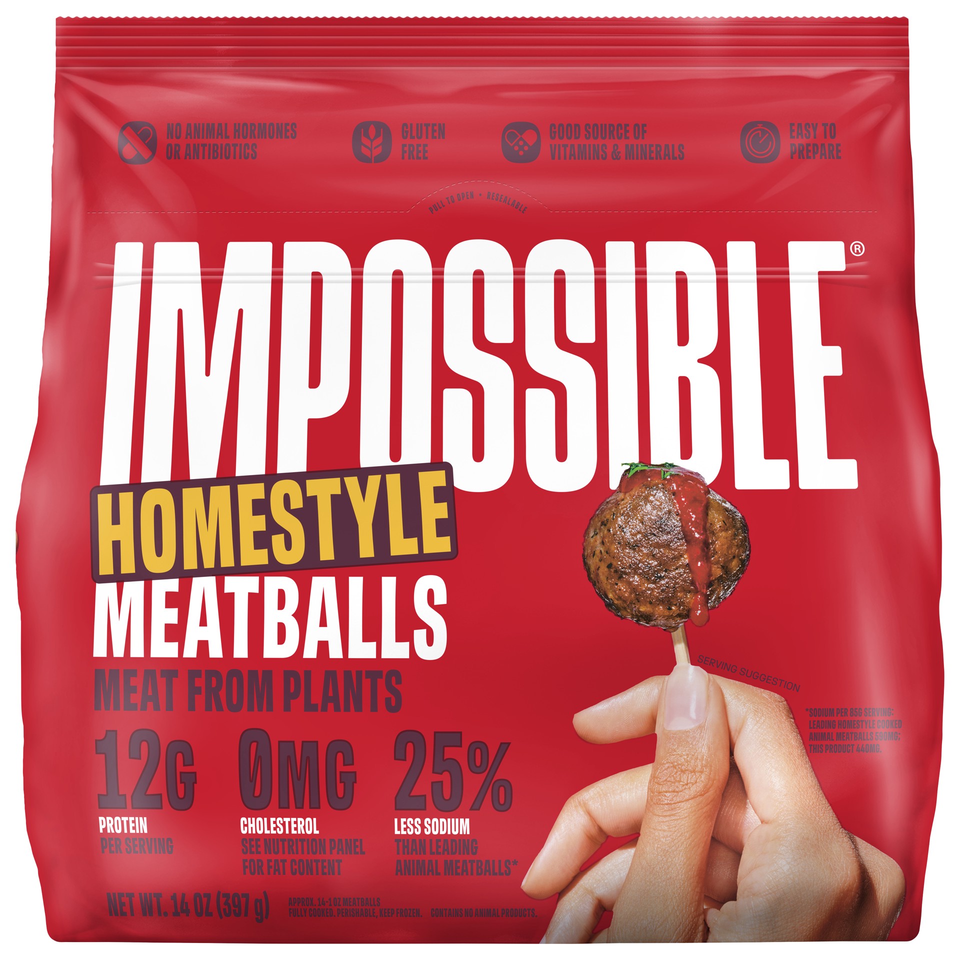 slide 1 of 4, Impossible™ Meatballs Made From Plants, Homestyle, 14 oz