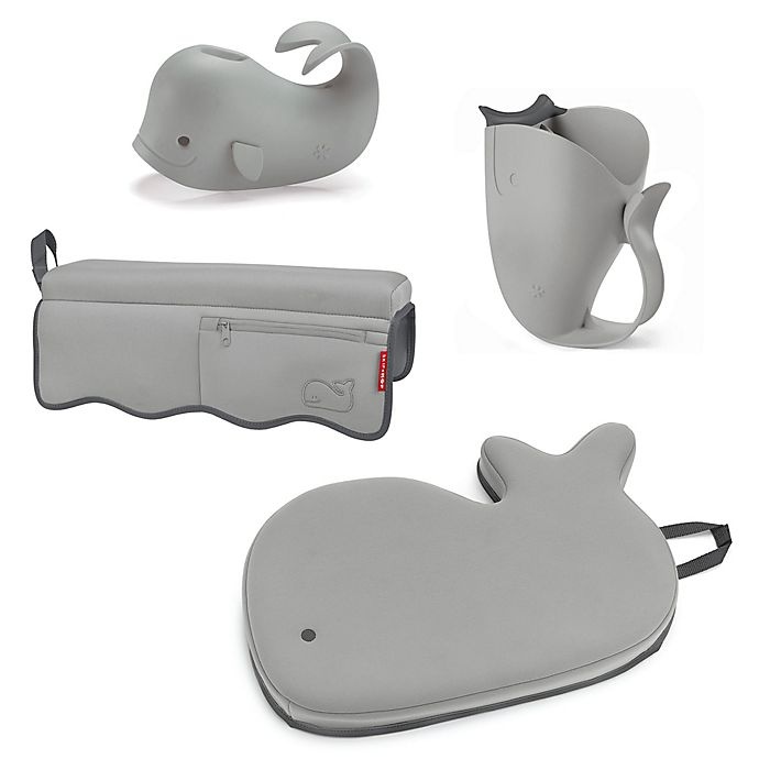 slide 1 of 9, Skip Hop SKIP*HOP Moby Bath Time Essentials Kit - Grey, 4 ct