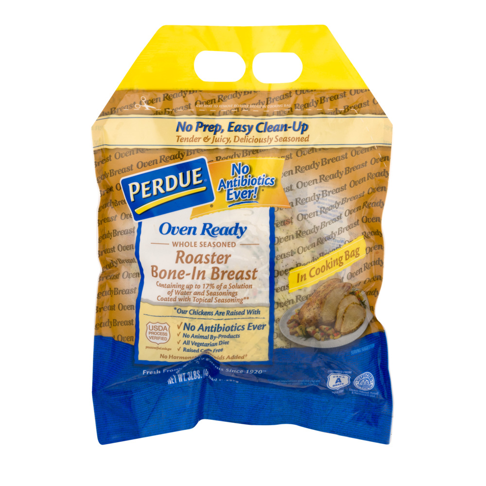 slide 1 of 1, PERDUE Oven Ready Whole Seasoned Roaster Bone-In Breast , 3 lb