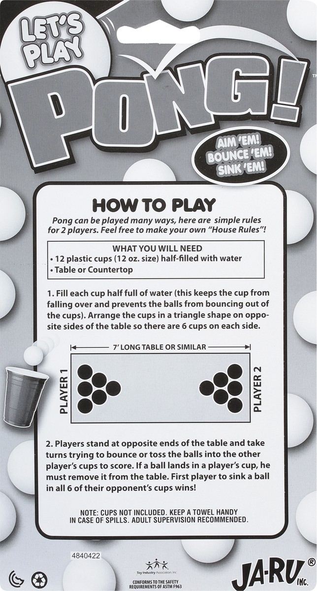 slide 5 of 9, Ja-Ru Lets Play Pong Balls, 6 ct