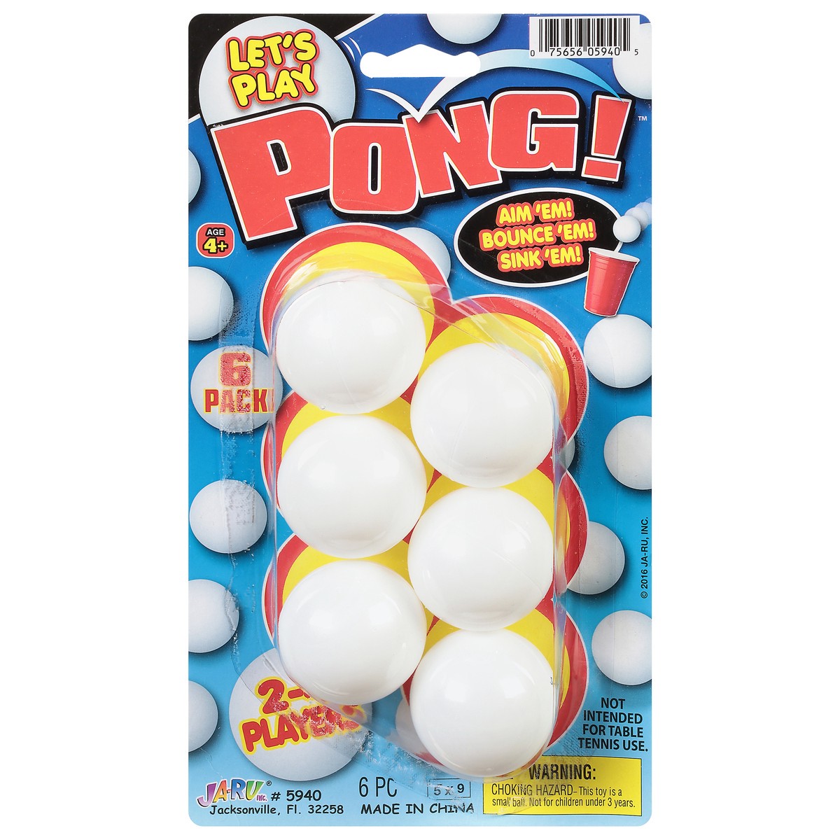 slide 1 of 9, Ja-Ru Lets Play Pong Balls, 6 ct