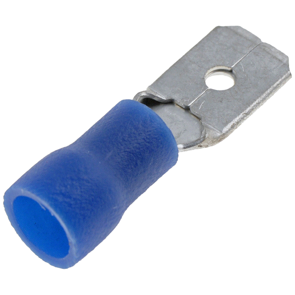 slide 1 of 1, 16-14 Gauge Male Disconnect, .250 In., Blue, 1 ct