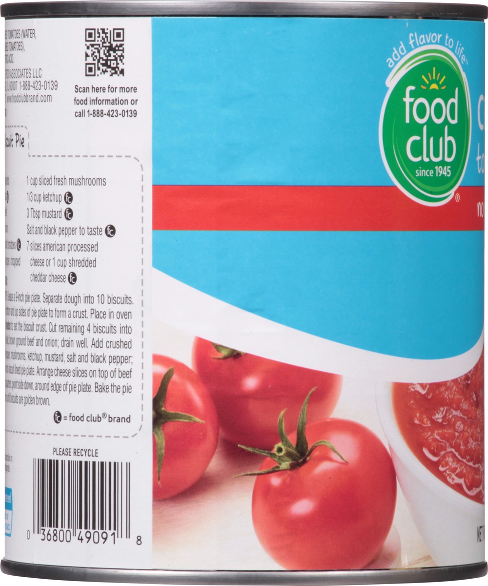 slide 8 of 13, Food Club No Salt Added Crushed Tomatoes 28 oz, 28 oz