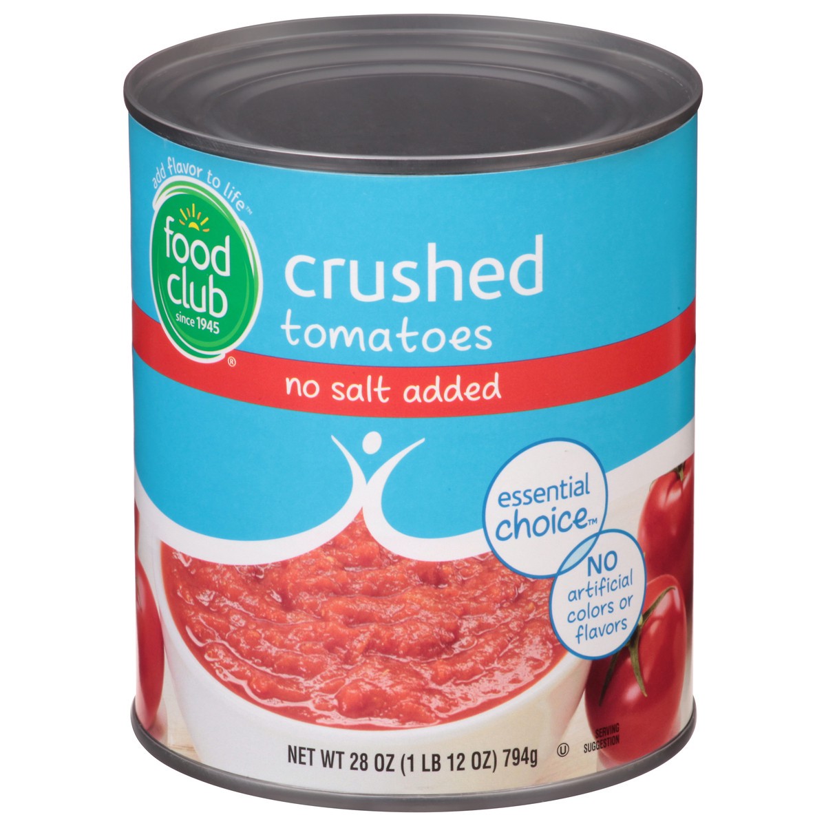 slide 9 of 13, Food Club No Salt Added Crushed Tomatoes 28 oz, 28 oz