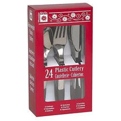 Premier Stylz Silver Plastic Cutlery