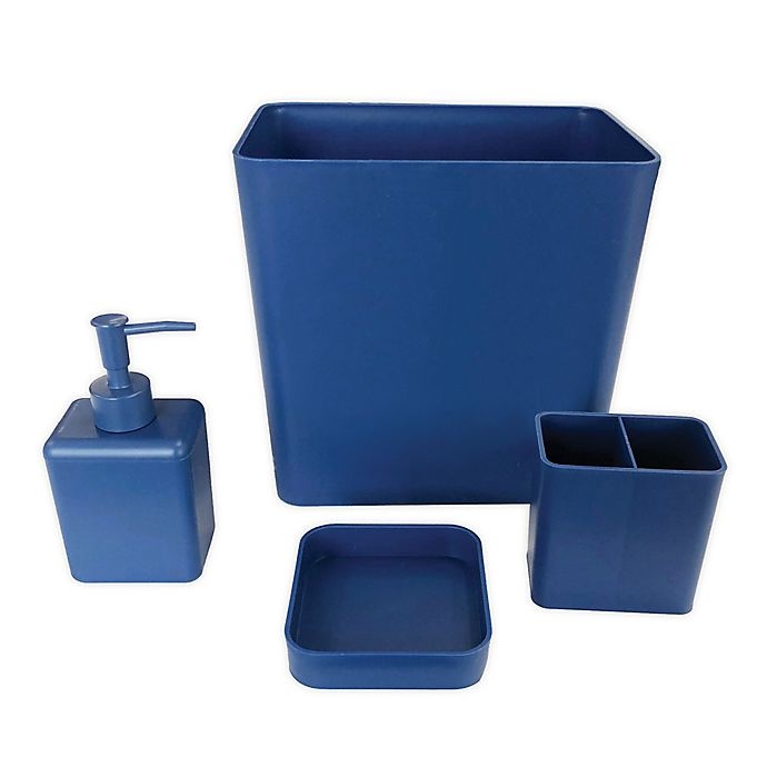 slide 1 of 1, Simply Essential Bath Accessory Bundle Set - Navy, 4 ct