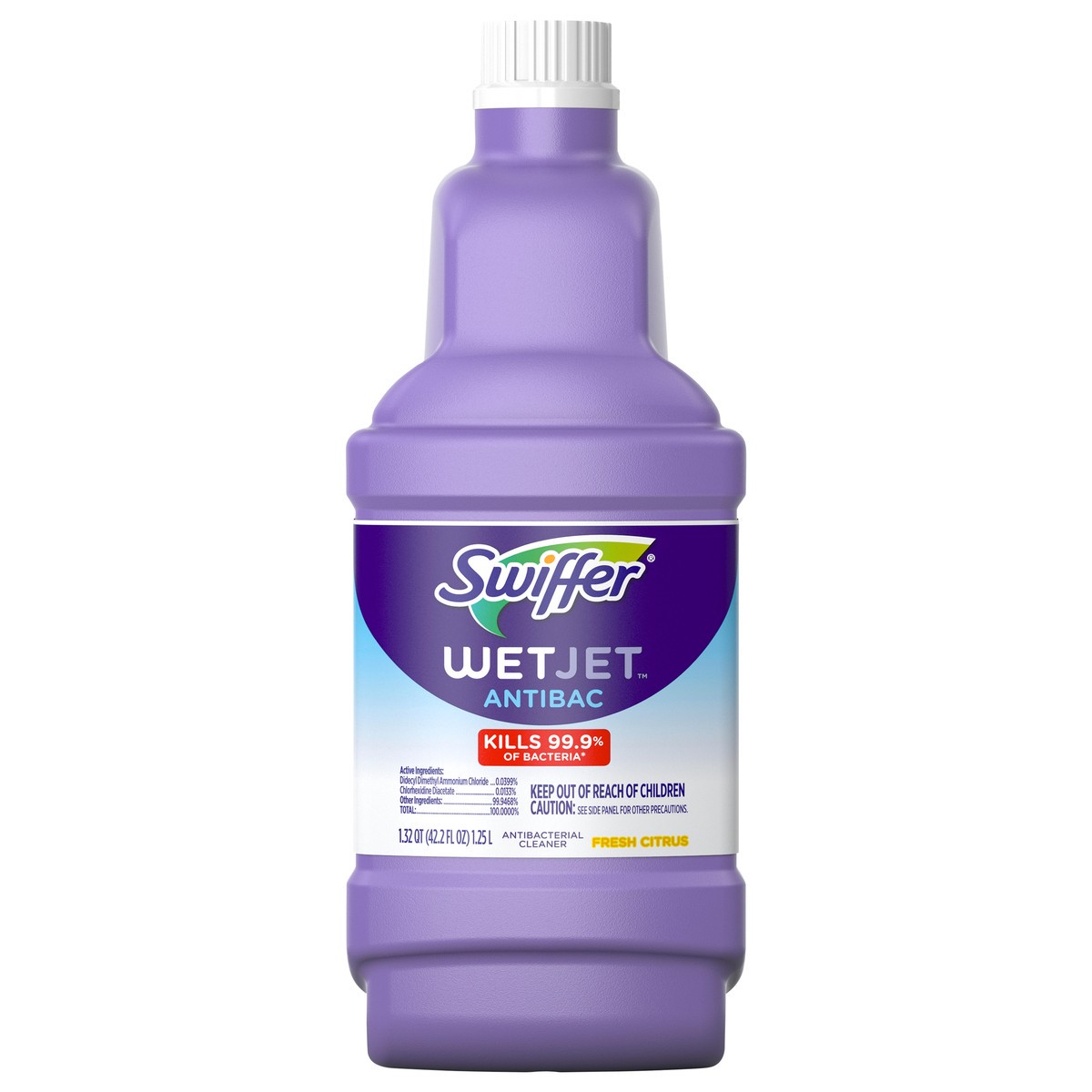 slide 8 of 8, Swiffer Wet Jet Mop Refill Solution, Wood, Laminate, Tile, Floor Cleaner, Antibacterial, 1.25 Liters, 42.2 fl oz
