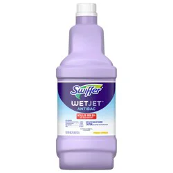 Swiffer Wet Jet Mop Refill Solution, Wood, Laminate, Tile, Floor Cleaner, Antibacterial, 1.25 Liters