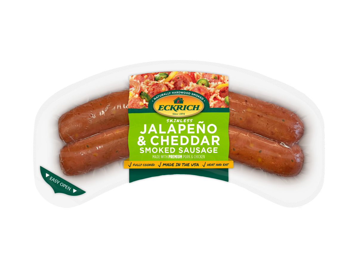 slide 1 of 7, Eckrich Jalapeno & Cheddar Smoked Sausage, 13oz, 13 oz