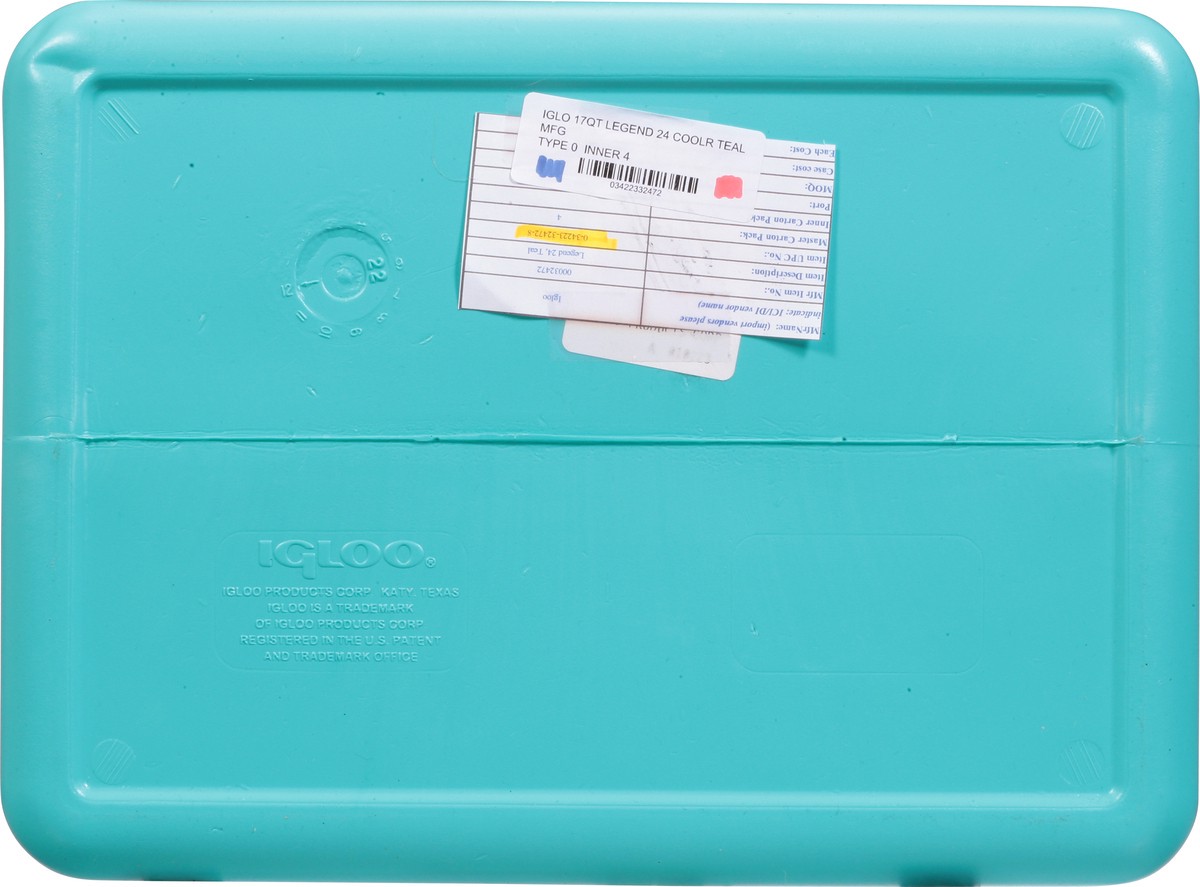 slide 6 of 11, Igloo 17 Quarts Legend 24 Teal Cooler 1 ea, 1 ct