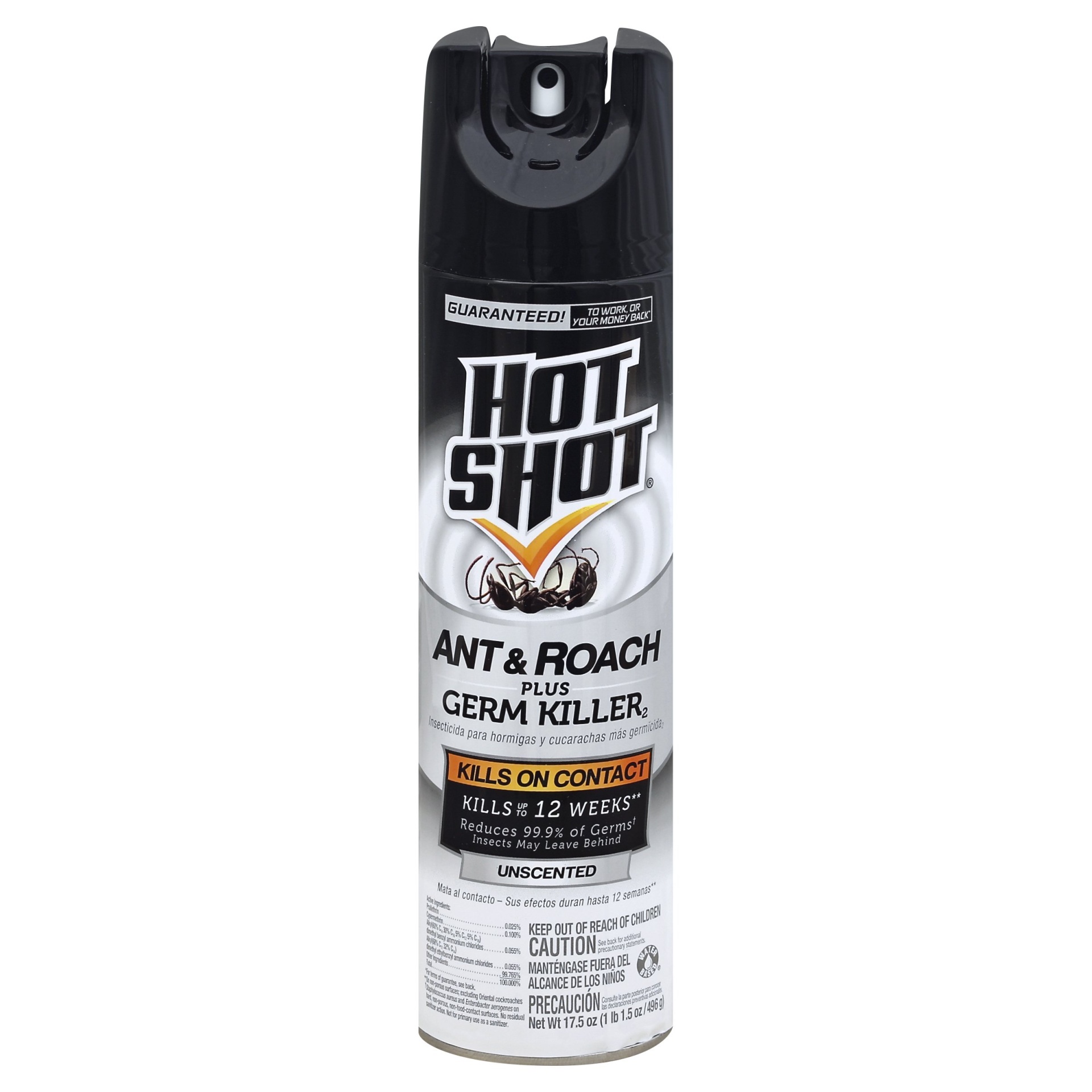 slide 1 of 2, Hot Shot Unscented Ant And Roach Killer With Germ Killer, 17.5 oz