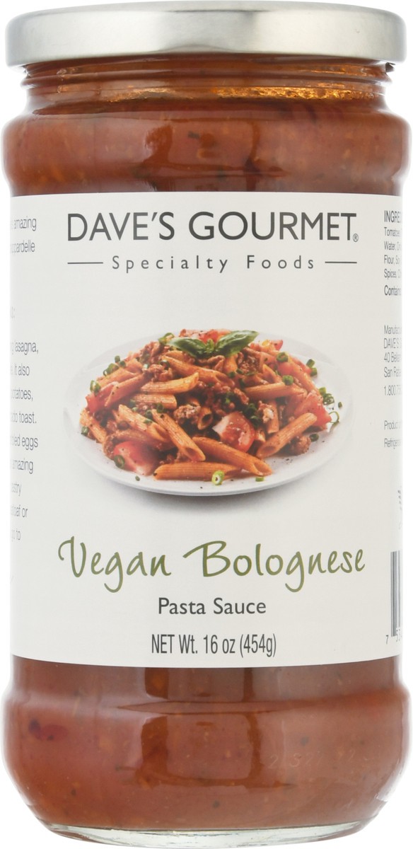 slide 5 of 9, Dave's Gourmet Vegan Bolognese Pasta Sauce - 16 oz, 16 oz
