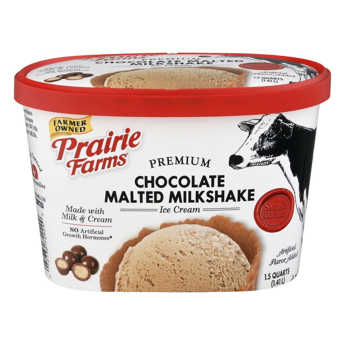 slide 1 of 1, Prairie Farms Premium Chocolate Malted Milkshake Ice Cream 1.5 qt, 1.5 qt