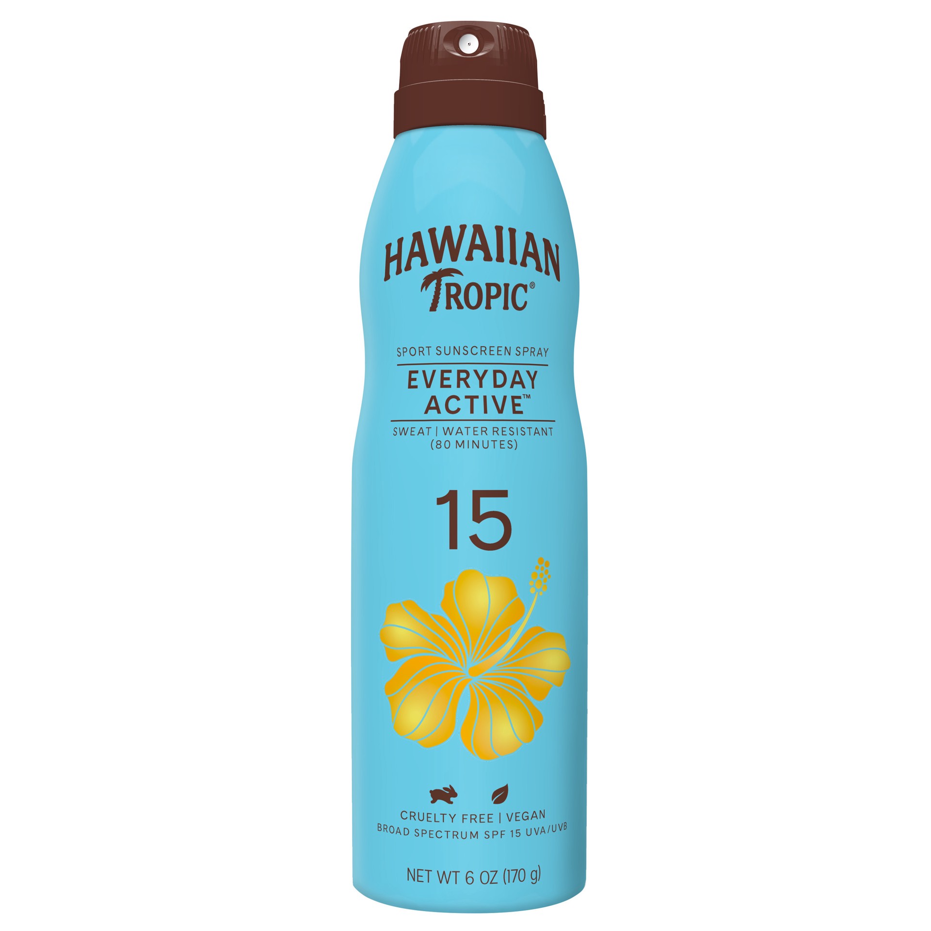 slide 1 of 9, Hawaiian Tropic Island Sport Broad Spectrum SPF 15 Ultra Light Light Tropical Scent High Performance Sunscreen 6 oz, 6 oz