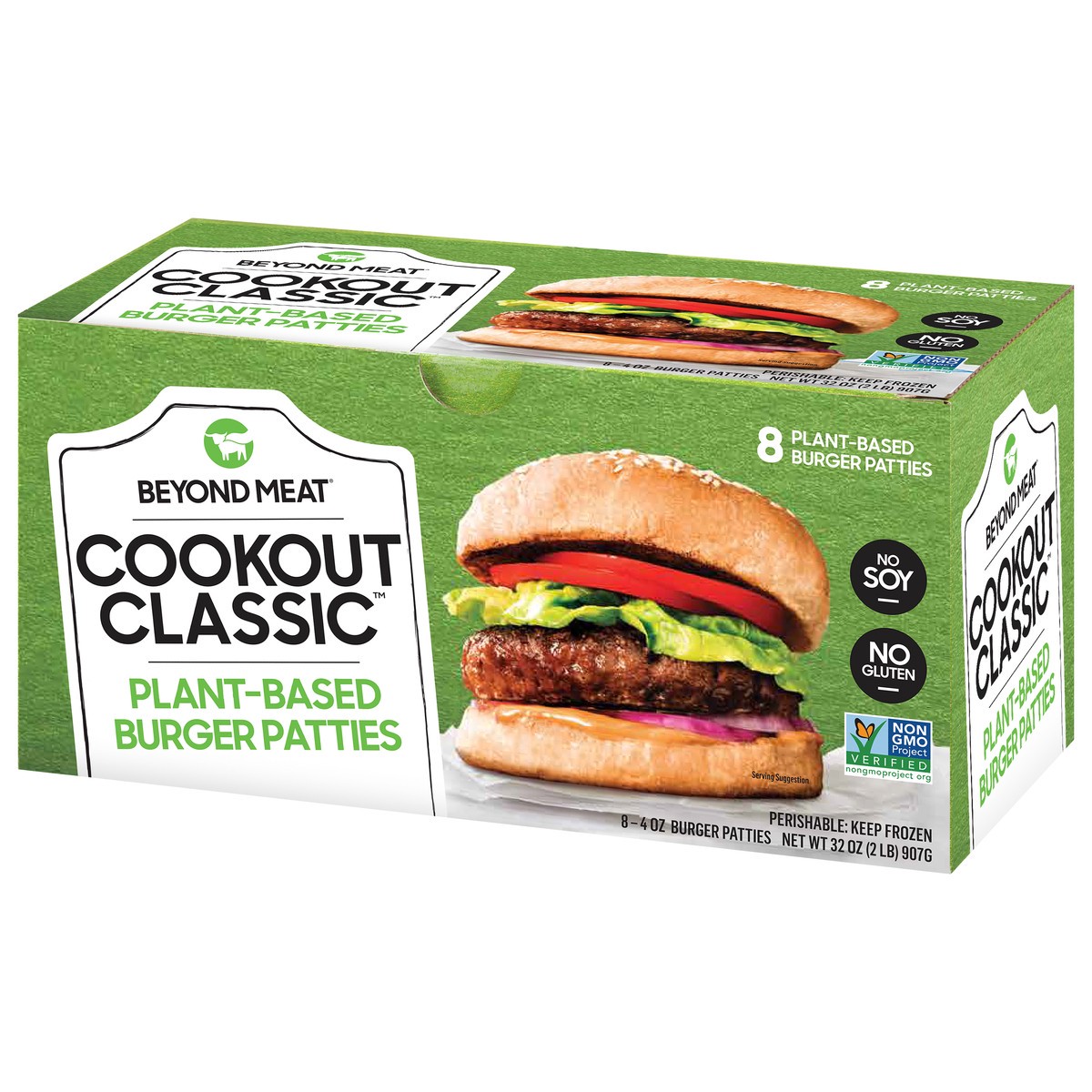 slide 5 of 9, Beyond Meat® Cookout Classic™ frozen plant-based burger patties, 2 lb