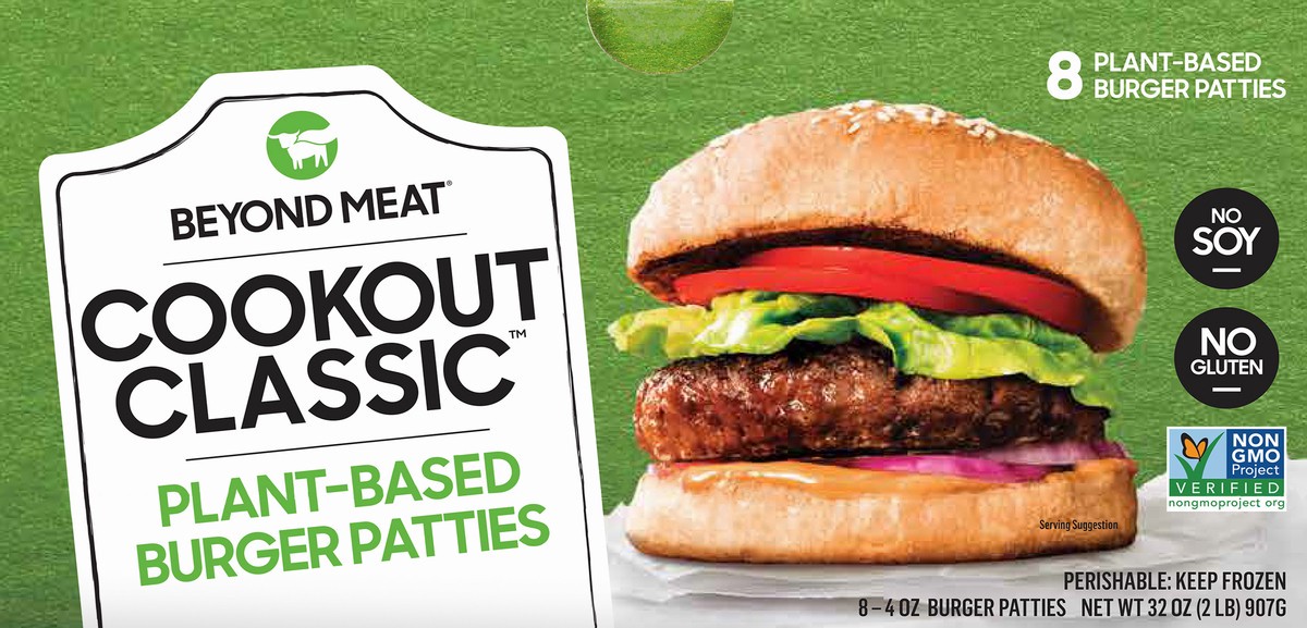 slide 7 of 9, Beyond Meat® Cookout Classic™ frozen plant-based burger patties, 2 lb
