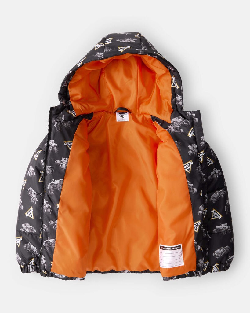 slide 3 of 3, Carter's Boys Monster Jam™ Grave Digger Hooded Heavyweight Jacket - Black Black 8, 1 ct