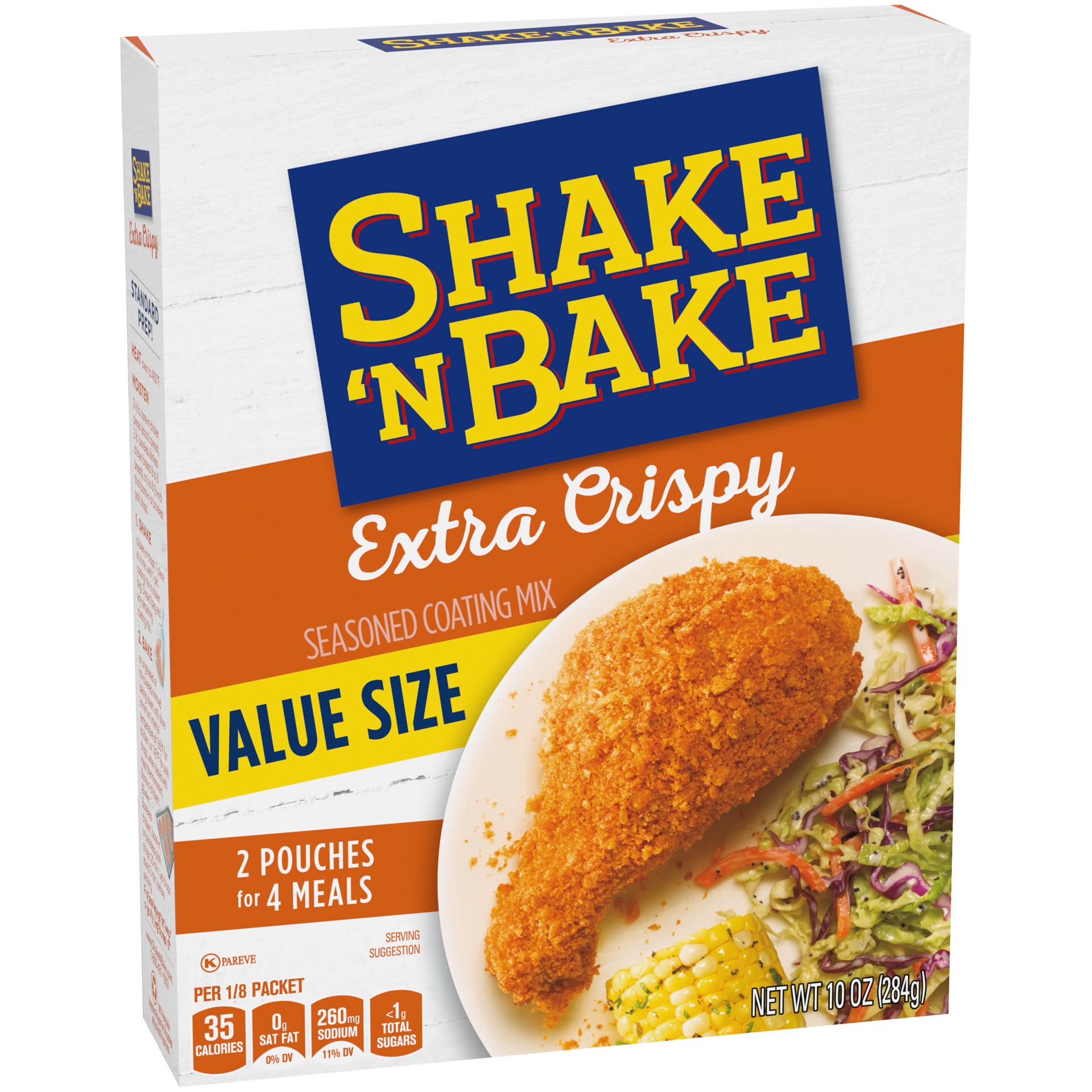 slide 2 of 5, Shake 'N Bake Extra Crispy Seasoned Coating Mix Value Size, 10 oz Box, 4 ct Packets, 10 oz