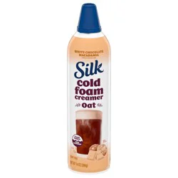 Silk Plant-Based Cold Foam Coffee Creamer, White Chocolate Macadamia Oat Creamer, 14 FL OZ Bottle