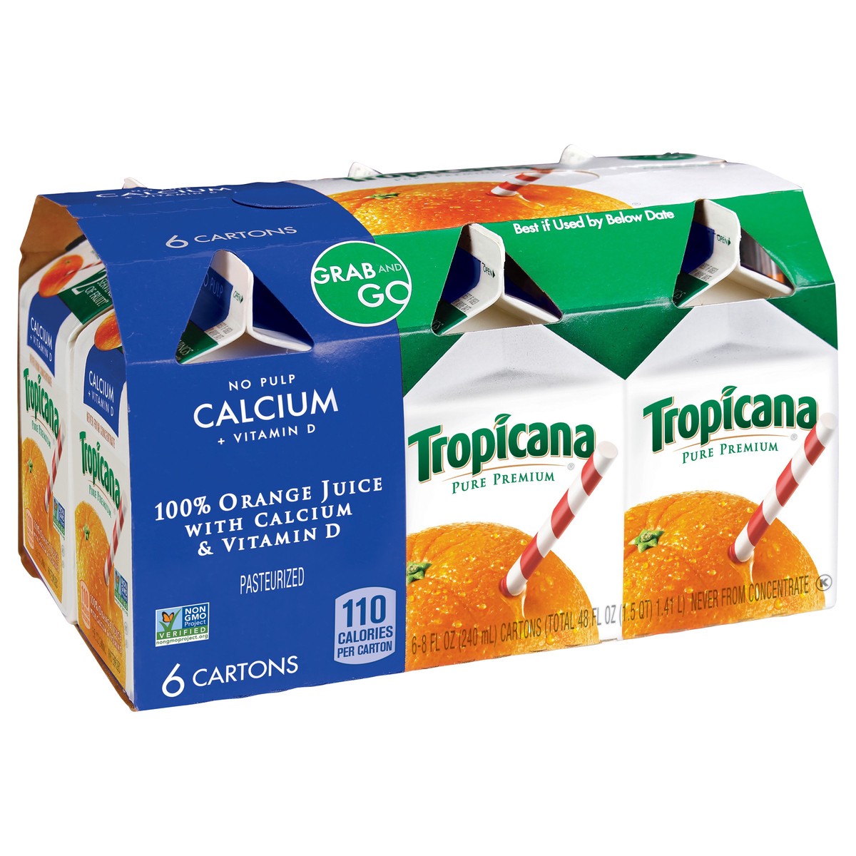 slide 2 of 9, Tropicana Pure Premium No Pulp Orange 100% Juice 6 ea, 6 ct