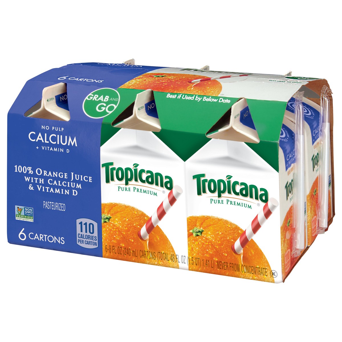 slide 3 of 9, Tropicana Pure Premium No Pulp Orange 100% Juice 6 ea, 6 ct