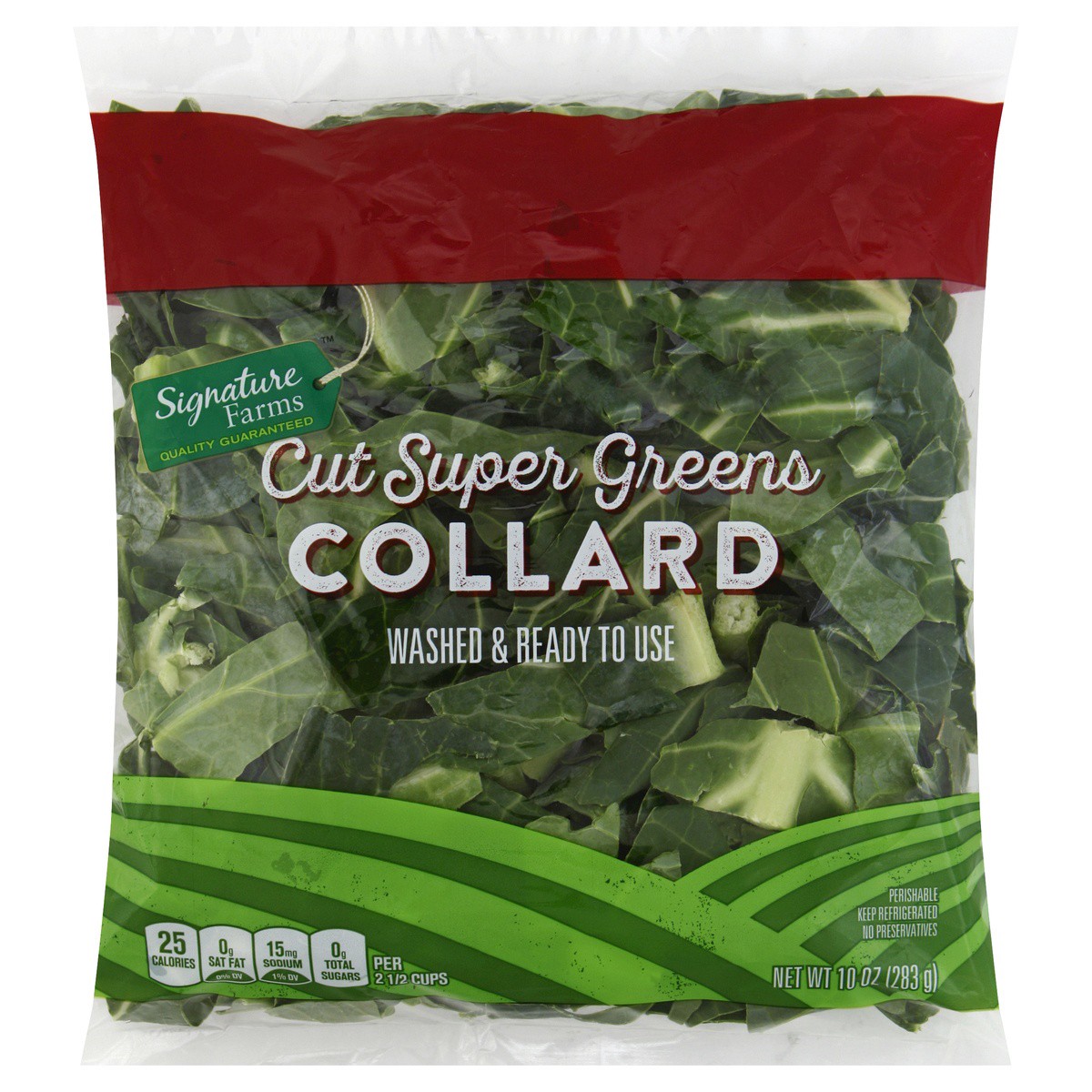 slide 1 of 14, Signature Select Cut Super Greens Collard Greens 10 oz, 10 oz