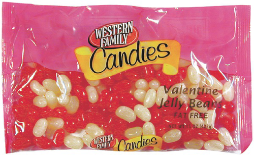 slide 1 of 1, Western Family Red White Jellybeans, 10 oz