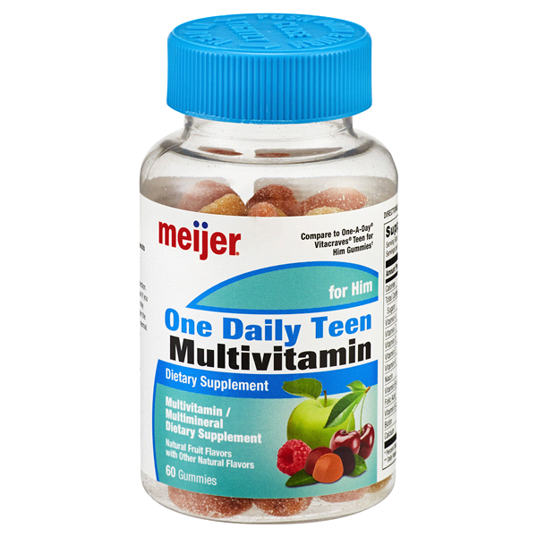 slide 1 of 1, Meijer Gummy One Daily Teen Multivitamin For Him, 60 ct