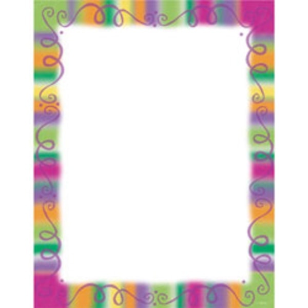 slide 1 of 1, Gartner Studios Party Design Paper, 8 1/2'' X 11'', Fiesta Border, Pack Of 100 Sheets, 100 ct