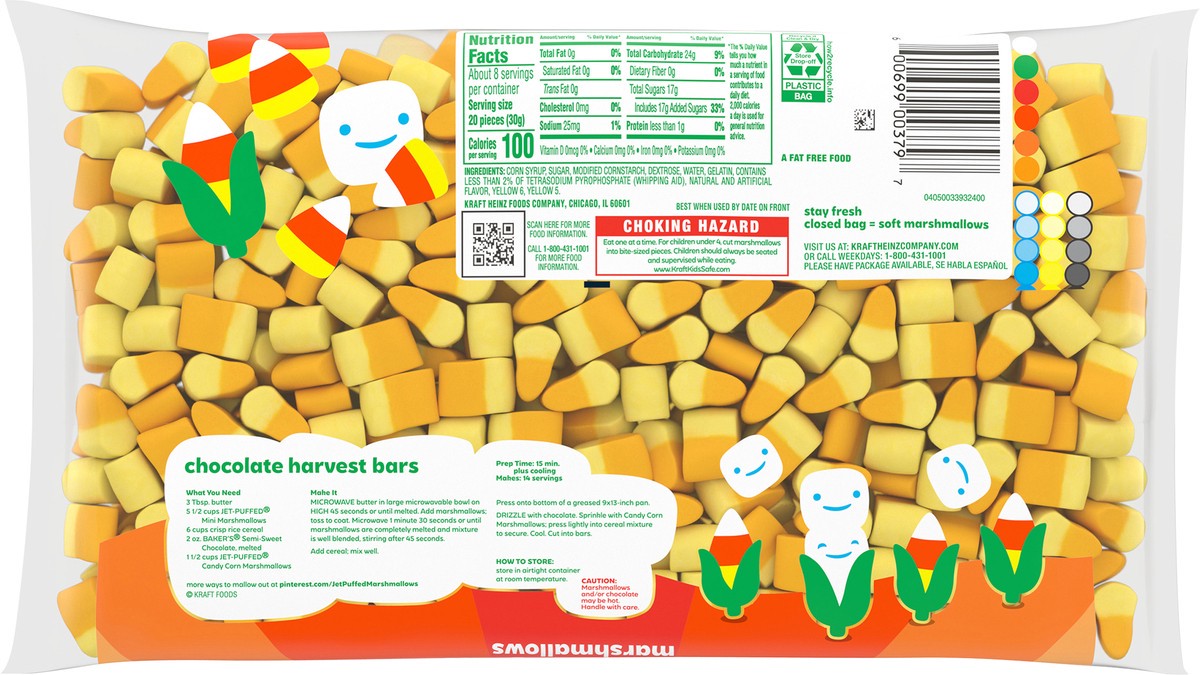 slide 12 of 14, Jet-Puffed Candy Corn Shaped Halloween Fall Marshmallows, 8 oz Bag, 8 oz