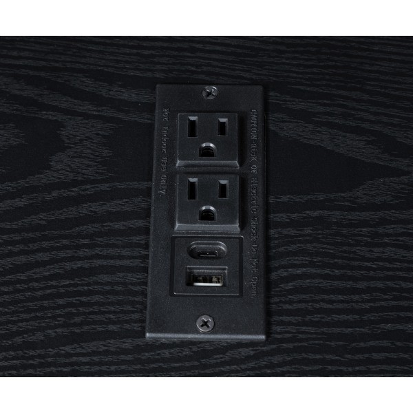 slide 8 of 10, Thomasville Rivington 60""W L-Shaped Corner Desk & Hutch With Integrated Power Outlet, Raven Black, 1 ct