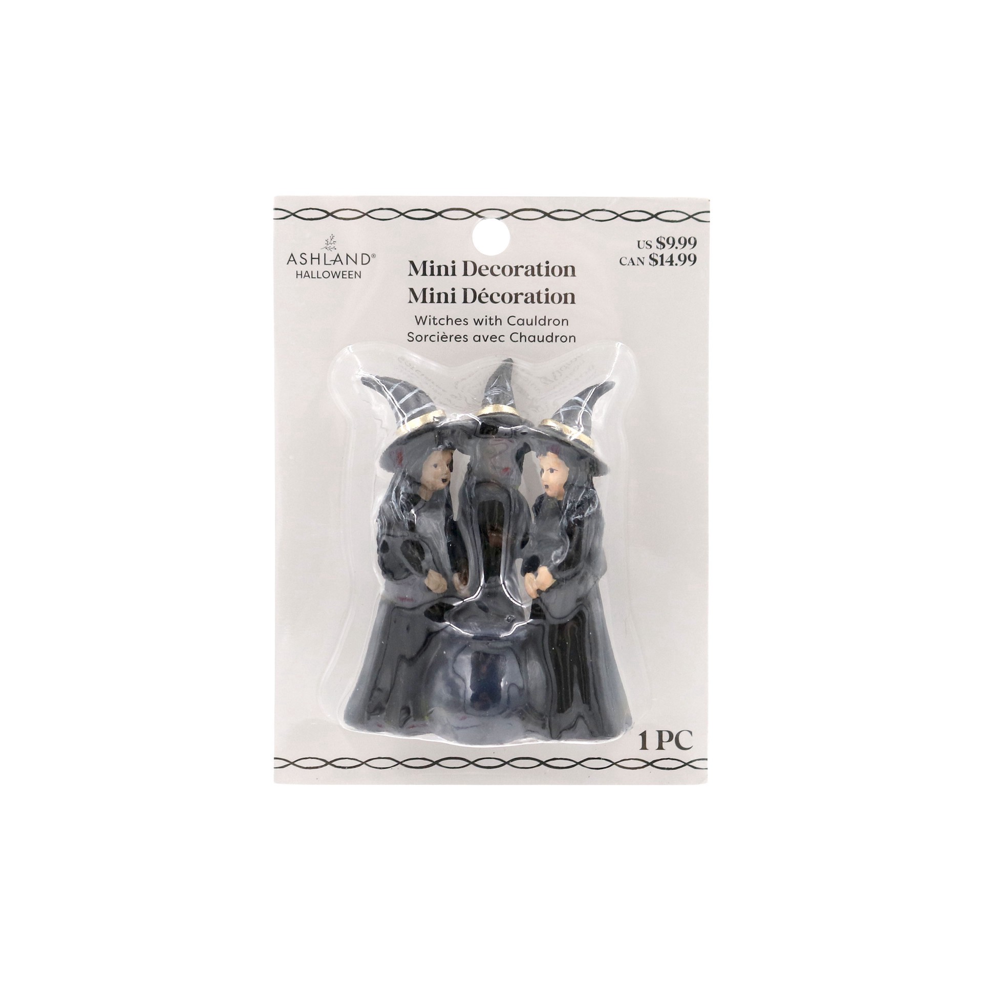 slide 4 of 4, Mini Witches With Cauldron Decoration By Ashland, 1.63 in x 3.25 in x 2.56 in