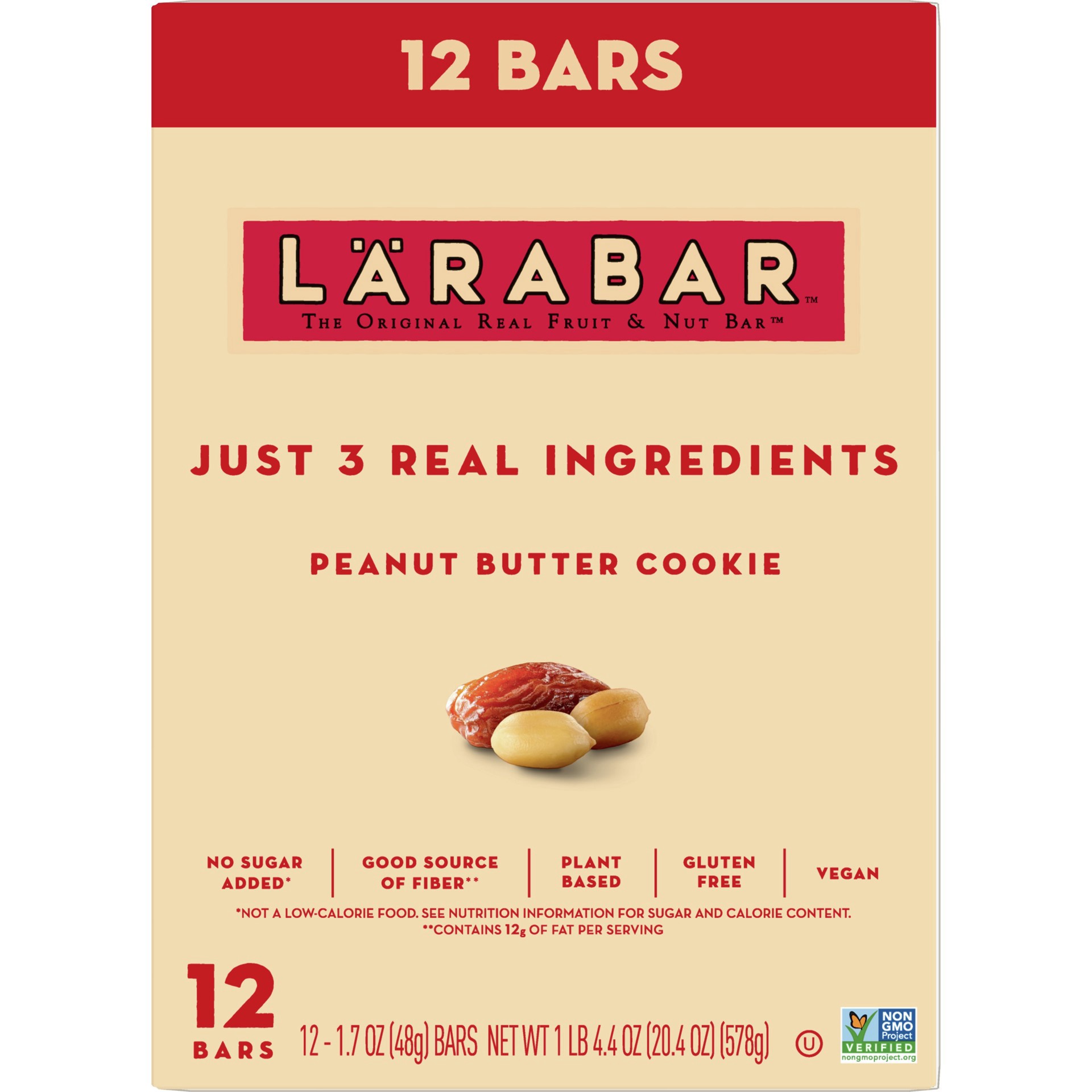 slide 18 of 19, LÄRABAR Peanut Butter Cookie, Gluten Free Vegan Fruit & Nut Bars, 12 ct, 12 ct