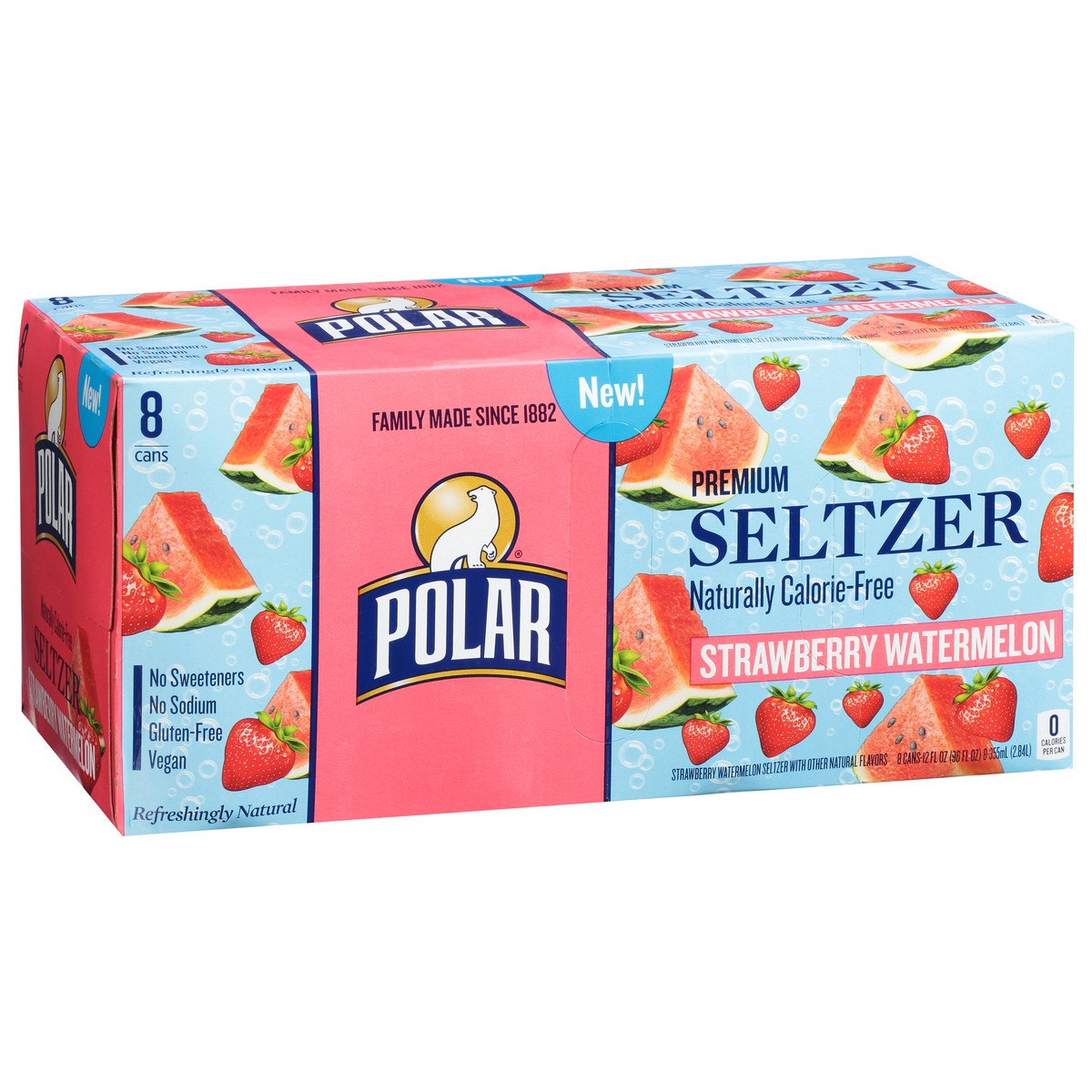 slide 3 of 12, Polar Seltzer Water Strawberry Watermelon, 12 fl oz cans, 8 pack , 8 ct