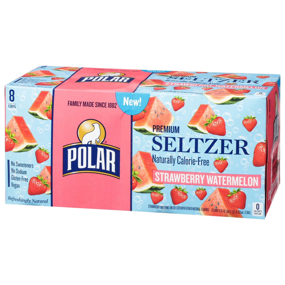 slide 5 of 12, Polar Seltzer Water Strawberry Watermelon, 12 fl oz cans, 8 pack , 8 ct