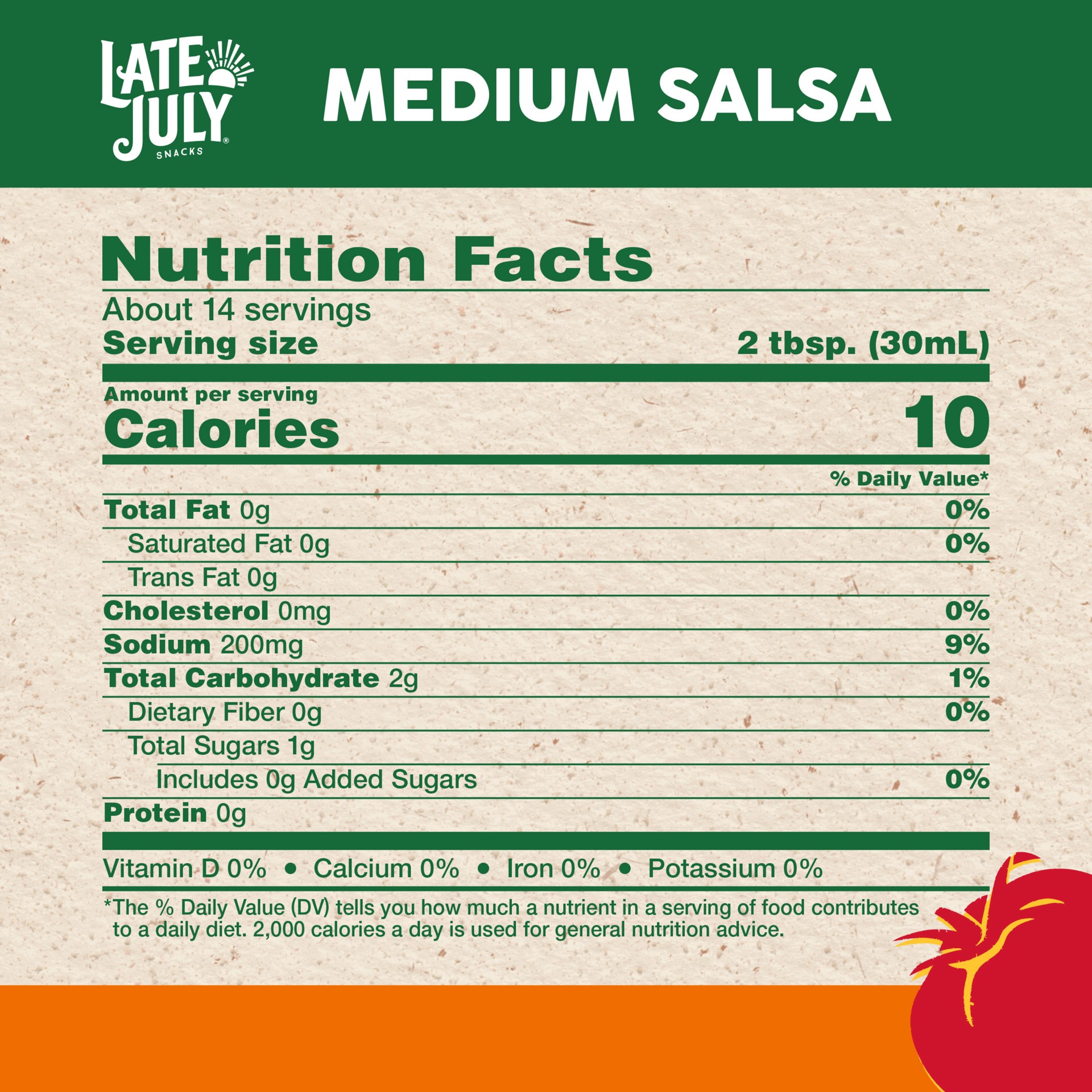slide 9 of 9, Late July Snacks Medium Salsa, 15.5 oz Jar, 15.500 oz