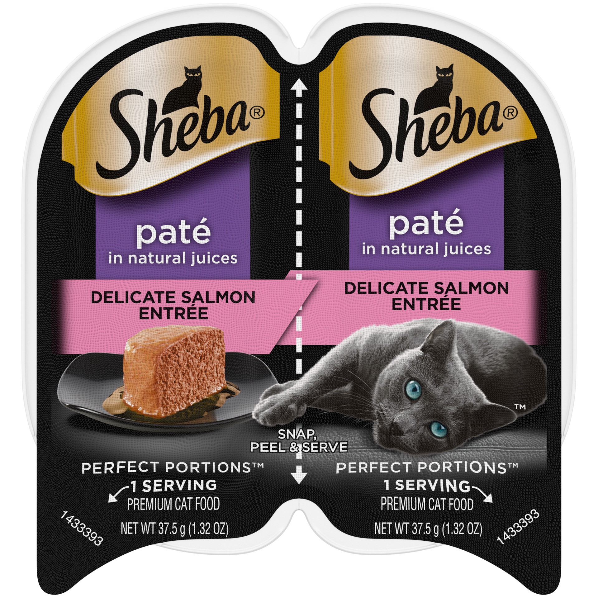 slide 1 of 4, Sheba Perfect Portions Paté In Natural Juices Premium Wet Cat Food Delicate Salmon Entrée - 2.6oz, 2.6 oz