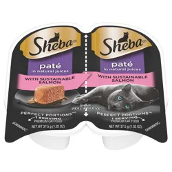 Sheba Perfect Portions Premium Pate in Natural Juices with Sustainable Salmon Cat Food 2 - 37.5 g Trays