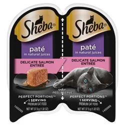 Sheba Perfect Portions Premium Pate in Natural Juices with Sustainable Salmon Cat Food 2 - 37.5 g Trays