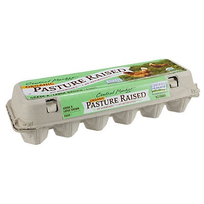 slide 1 of 1, Central Market Organic Pasture Raised Large Brown Eggs, 12 ct